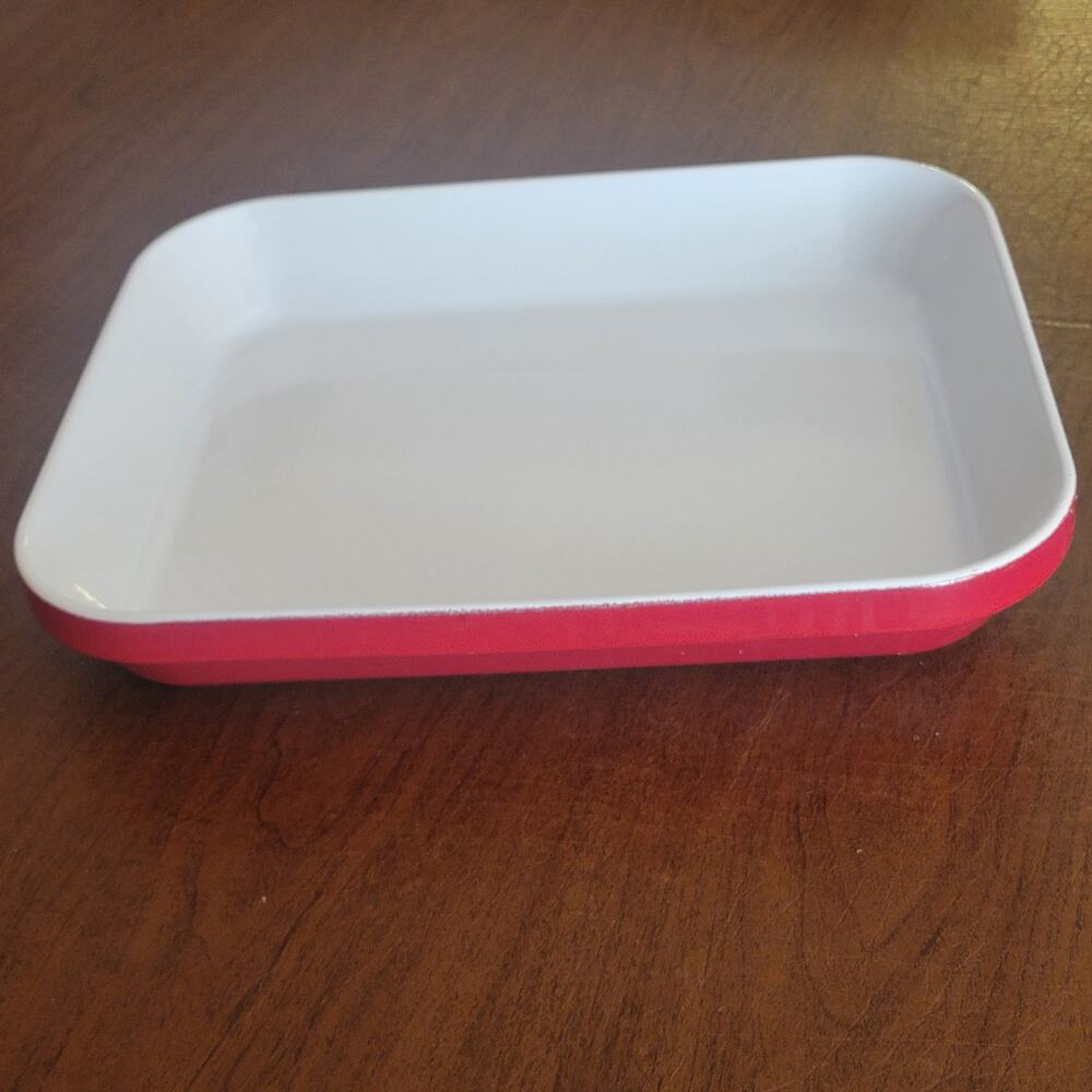 Emile Henry France Ceramic Rectangular Baker 11x14 Lasagna Casserole Dish Red